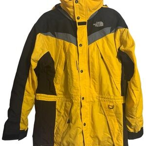 The North Face Men’s Yellow and Black Waterproof Parka Jacket